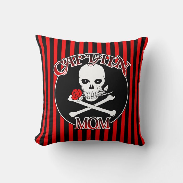Captain Mom Throw Pillow (Front)