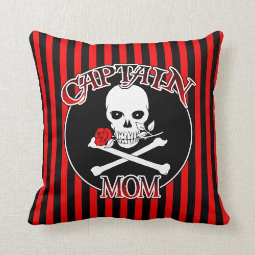 Captain Mom Throw Pillow