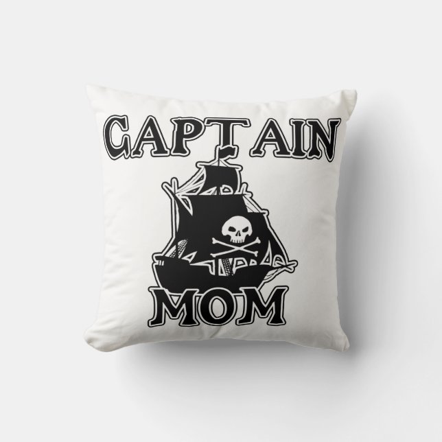 Captain Mom Throw Pillow (Front)