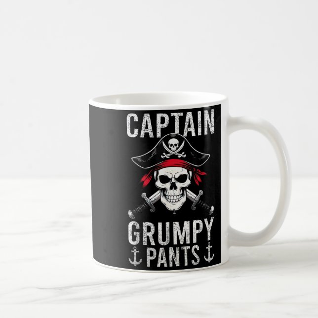 Captain Mpy Pants Rate Humor Skull Graphic  Coffee Mug (Right)