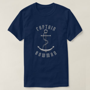 Captain Name Nautical Anchor Custom Name Boat T-Shirt
