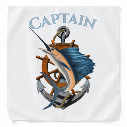 Captain Nautical Anchor Deep Sea Fishing Bandana