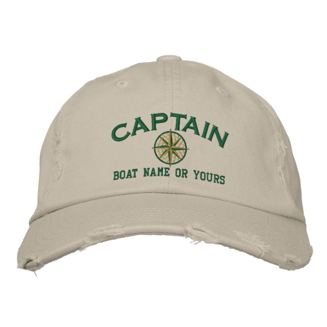 Captain Nautical STAR Personalize it! Embroidery Embroidered Baseball Cap (Front)