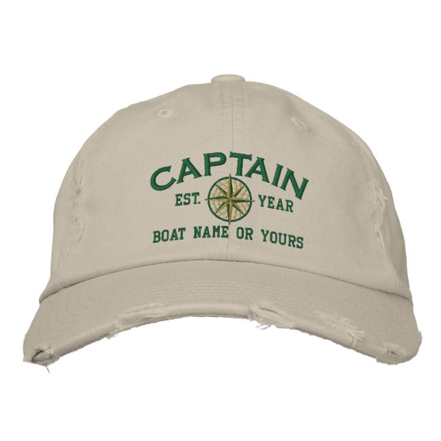 Captain Nautical STAR Personalize it! Embroidery Embroidered Baseball Cap (Front)