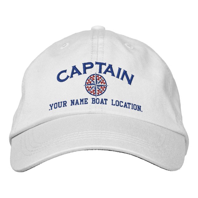 Captain Nautical STAR Personalize it! Embroidery Embroidered Baseball Hat (Front)