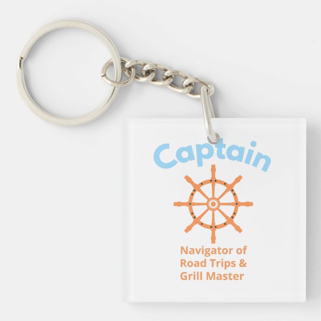 Captain – Navigator of Road Trips Keychain (Front)