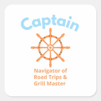 Captain – Navigator of Road Trips Square Sticker
