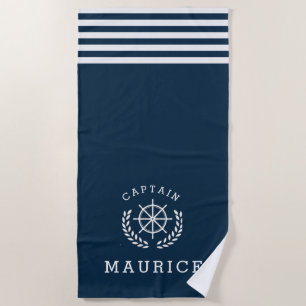 CAPTAIN, Navy blue beach towel