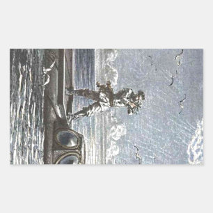 Captain Nemo Verne 20,000 Leagues Sci Fi Art Rectangular Sticker