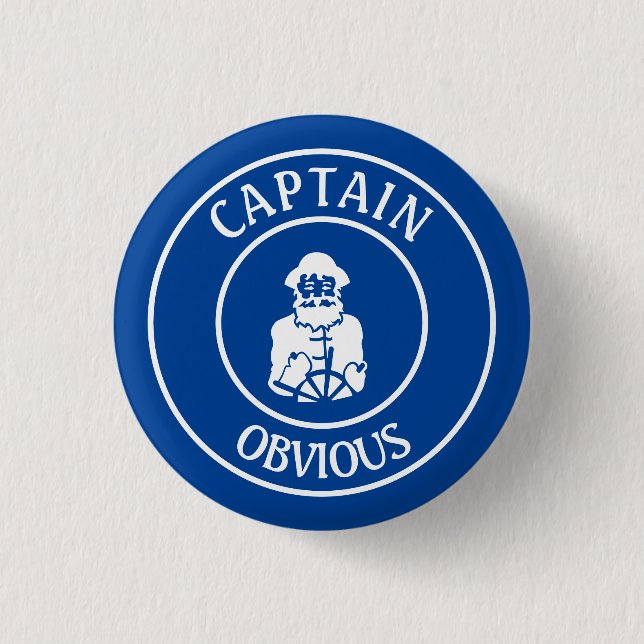 Captain Obvious Keychain Button (Front)