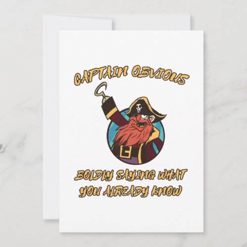 Captain Obvious Saying Thank You Card