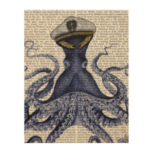Captain Octopus Wood Wall Decor