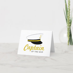 Captain Of Ship Letterpress Thank You Card
