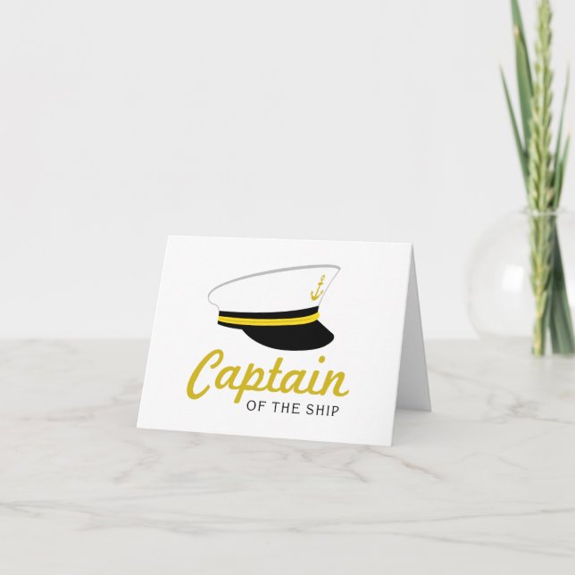 Captain Of Ship Letterpress Thank You Card (Front)