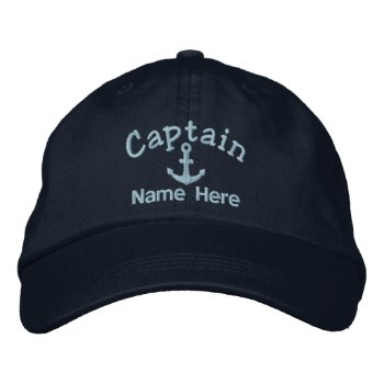Captain Of The Boat Personalized Embroidered Baseball Hat by Ricaso_Graphics at Zazzle
