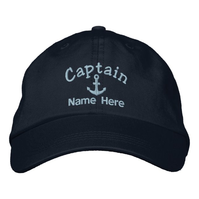 Captain Of The Boat Personalized Embroidered Baseball Hat (Front)