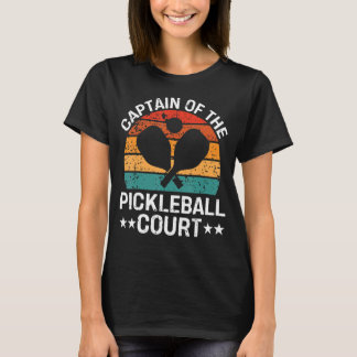 Captain Of The Pickleball Court Funny Pickleball P T-Shirt