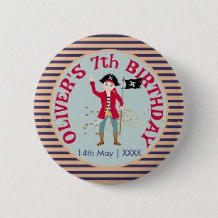 Captain of the Pirate Ship Birthday Party Button