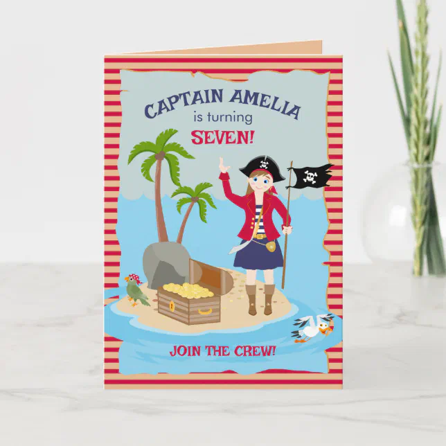 Captain of the Pirate Ship Birthday Party Invitation | Zazzle