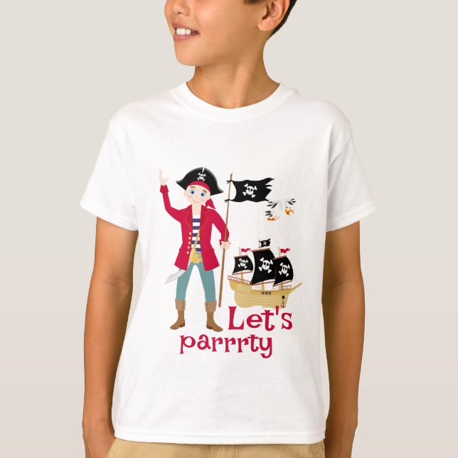 Captain of the Pirate Ship Birthday Party T-Shirt (Front)
