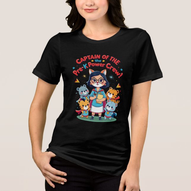 Captain of the Pre-K Power Crew Tri-Blend Shirt (Front)
