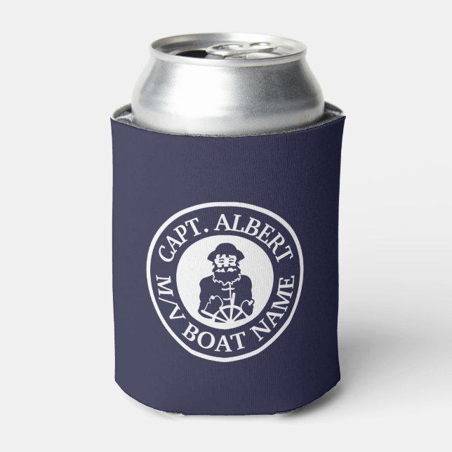 Captain Old Scruff Logo Personalized Can Cooler (Can Front)