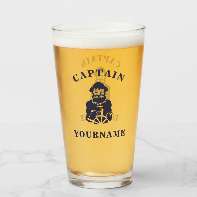 Captain Old Scruff with Your Name Glass Tumbler (Front Filled)