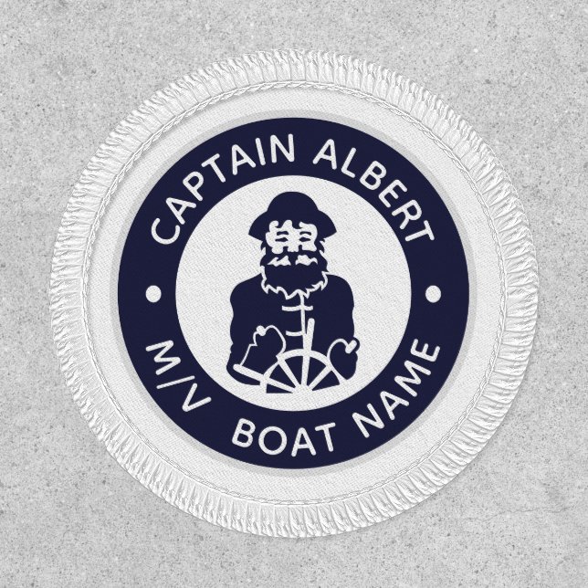 Captain Old Scruff with Your Name Round Patch (Front)