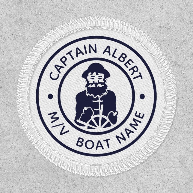 Captain Old Scruff with Your Name Round Patch (Front)