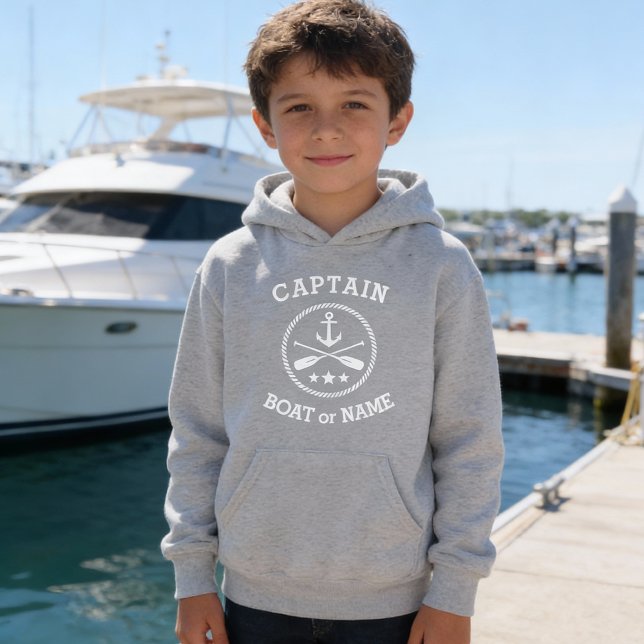 Captain or Boat Name Nautical Anchor oars stars Hoodie (Creator Uploaded)