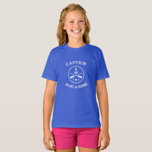 Captain or Boat Name Nautical Anchor oars stars T-Shirt