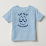 Captain or Boat Name Nautical Anchor oars stars Toddler T-shirt<br><div class="desc">A Stylish Toddler T-Shirt in Navy and Light Blue with a Custom Nautical Anchor,  Crossed Oars and Stars and Your Personalized Captain Name or Boat Name.</div>