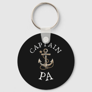 Captain Pa Boat Sailing Boating Vintage Anchor Fun Keychain