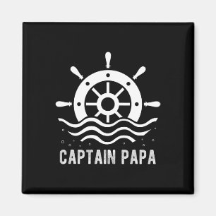 Captain Papa Boating Father's Day Pontoon Captain  Magnet