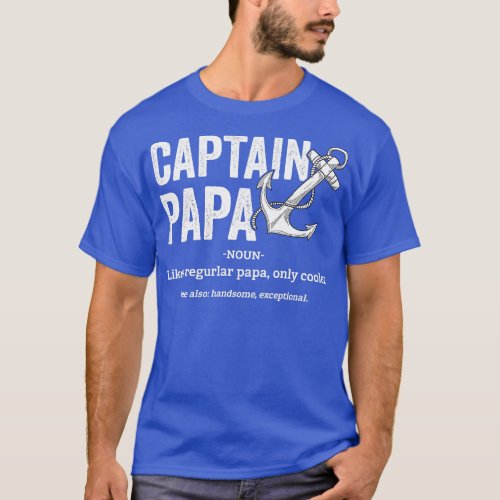 Captain Papa Funny Pontoon boat lover Dad T_Shirt