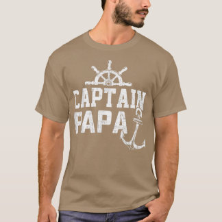 Captain Papa Pontoon Boating Fishing Lake Sailing T-Shirt