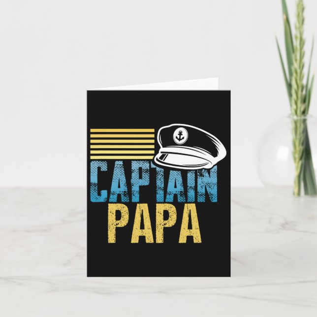 Captain Papa - Sailing Captain Hat - Boat Lover Bo Card (Front)