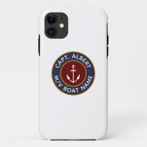 Captain Personalized Anchor Logo iPhone Case