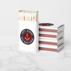 Captain Personalized Anchor Logo Matchboxes