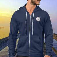 Captain Personalized Blue White Anchor Logo Hoodie