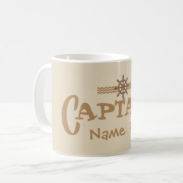 Captain personalized boat cup (Front Left)