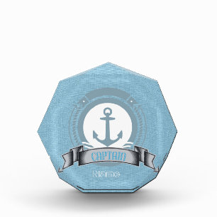 CAPTAIN personalized boat sailing nautical emblem Award