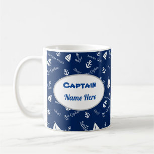 Captain Personalized Mug with Sailing Icons