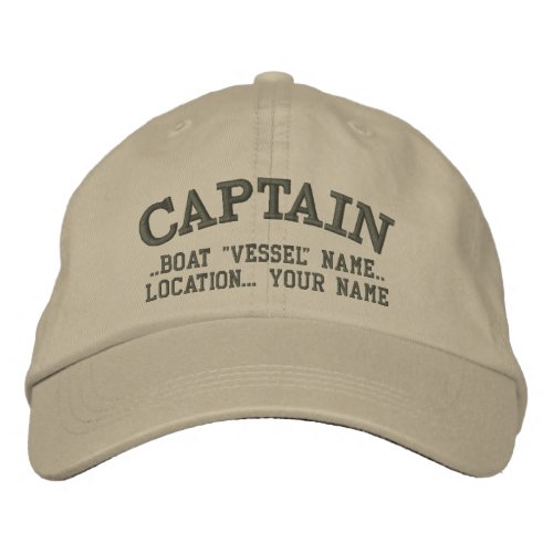 CAPTAIN Personalized Your Boat Your Name Embroidered Baseball Cap