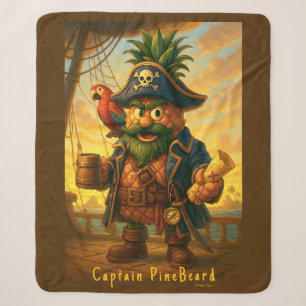 Captain PineBeard - Pineapple Empire Sherpa Blanket