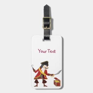 Captain pirate luggage tag