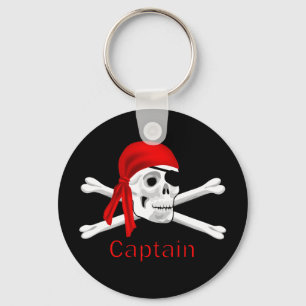 Captain Pirate Skull & Crossbones Keychain 2