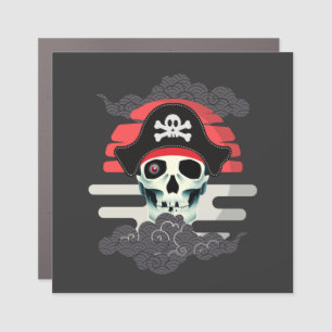 Captain Pirate Skull Scary Halloween Car Magnet