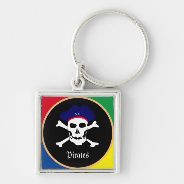 Captain & Pirates Flag - Treasure Island /kids Keychain (Front)