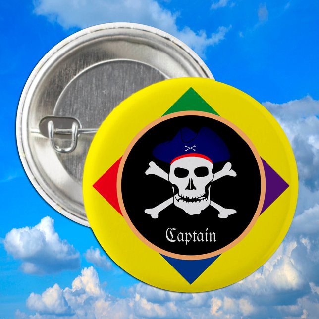 Captain & Pirates Flag - Treasure Island /party Button (Creator Uploaded)